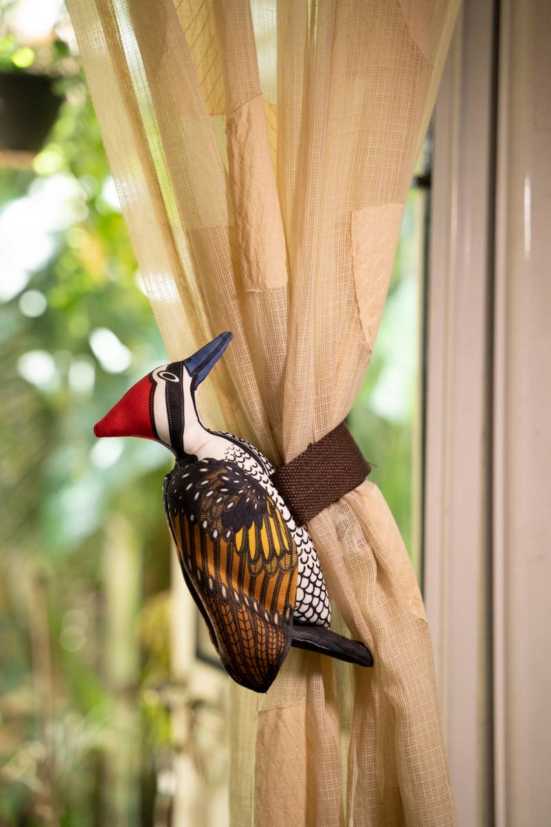Black Rumped Flameback Woodpecker Curtain Holder Black Rumped Flameback Woodpecker Curtain Holder