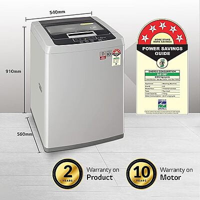 LG 7 Kg 5 Star Inverter TurboDrum Fully Automatic Top Loading Washing Machine
