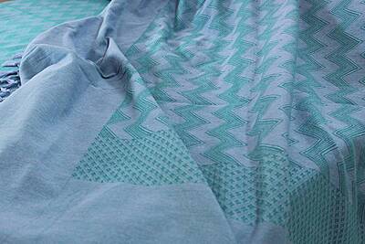 Chevron in Blue Bed Cover Chevron in Blue Bed Cover