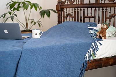 Indigo Fields Bed Cover Indigo Fields Bed Cover
