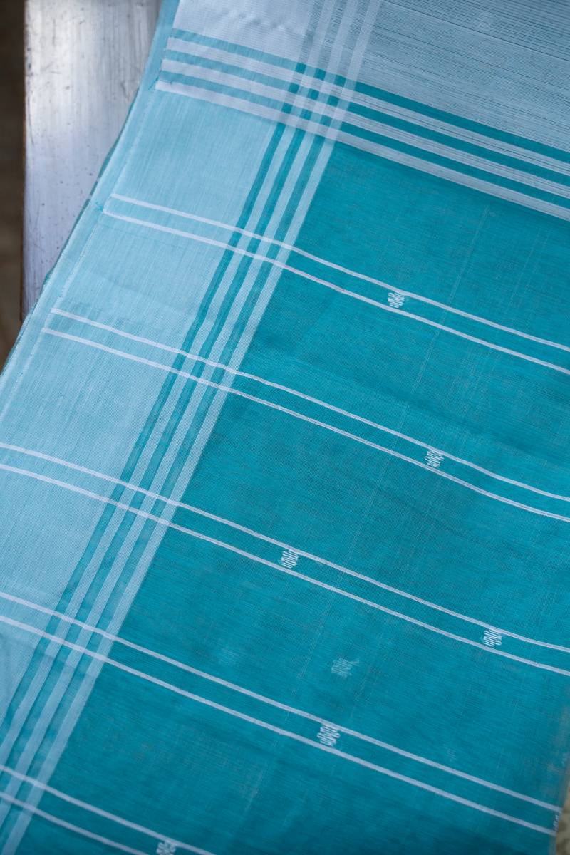 Chanderi Cotton Saree - Sky Blue Chanderi Cotton Saree - Sky Blue