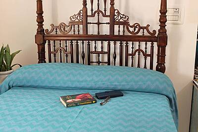 Chevron in Blue Bed Cover Chevron in Blue Bed Cover