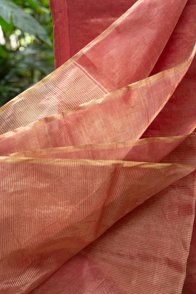 Maheshwari Saree - Tomato Red Maheshwari Saree - Tomato Red