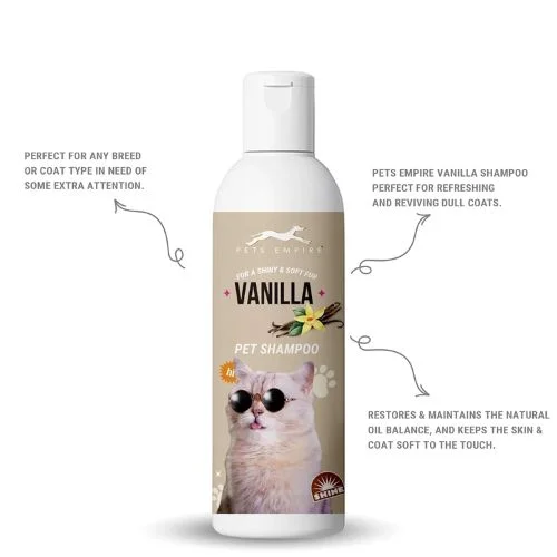 Pets Empire Cat Shampoo - Vanilla Essence Cleanser for Kittens & Cats (200ml)