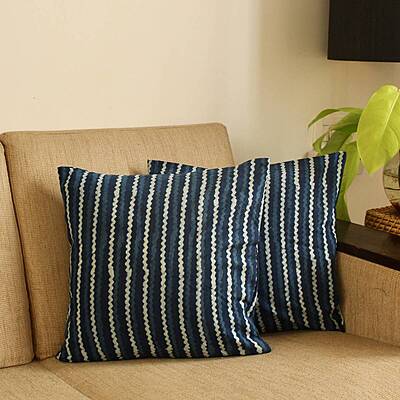 Stripes In Indigo Cushion Cover Stripes In Indigo Cushion Cover