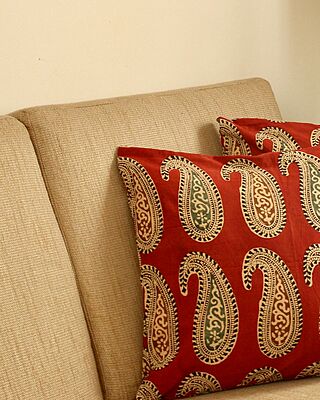 Red Paisley Cushion Cover Red Paisley Cushion Cover
