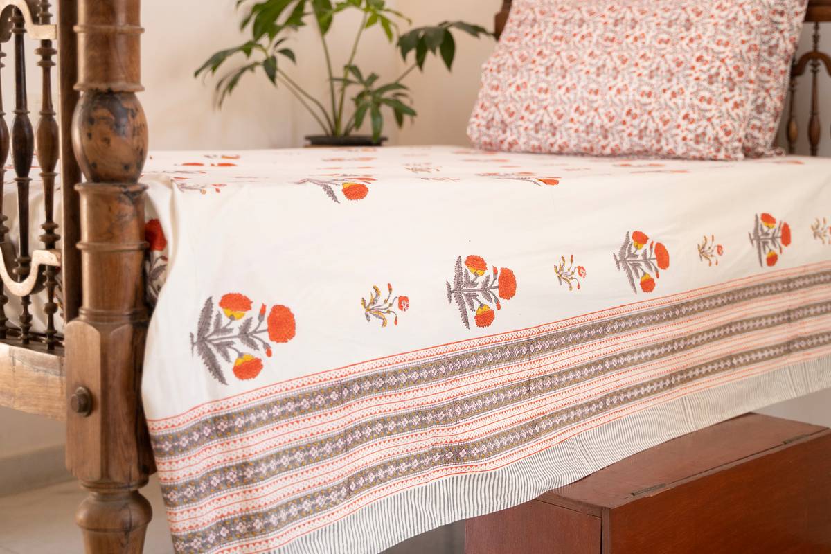 Marigold Musing - Bedsheet Marigold Musing - Bedsheet