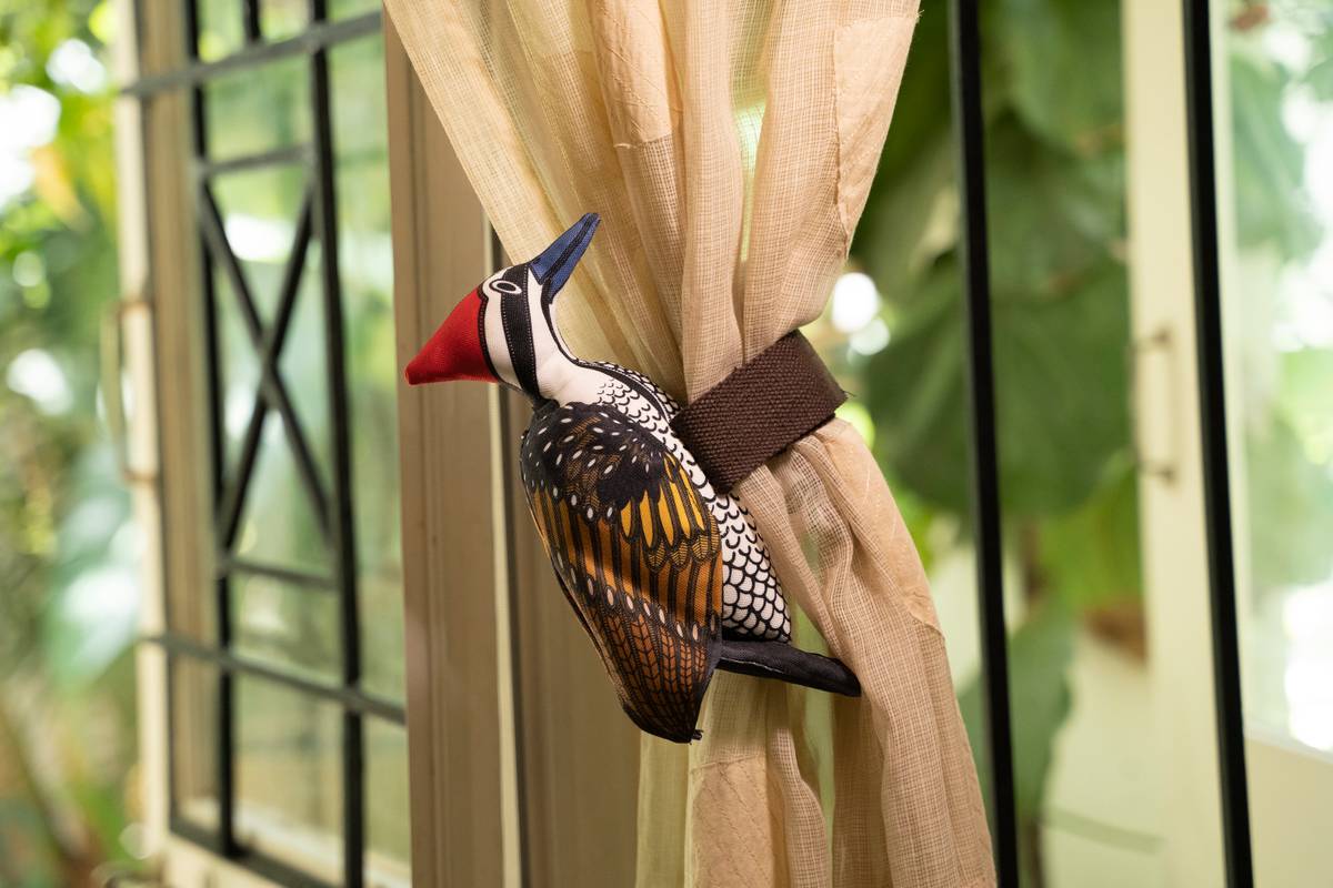 Black Rumped Flameback Woodpecker Curtain Holder Black Rumped Flameback Woodpecker Curtain Holder