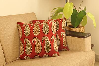 Red Paisley Cushion Cover Red Paisley Cushion Cover
