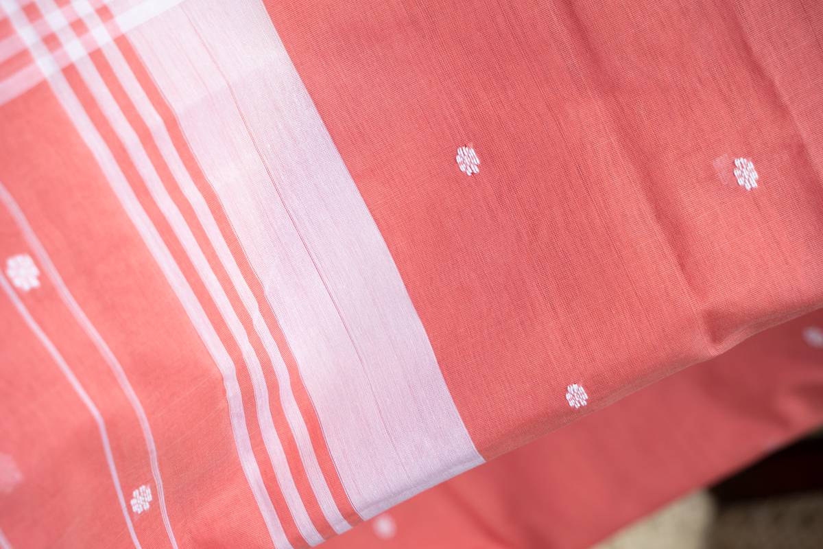 Chanderi Cotton Saree - Salmon Pink