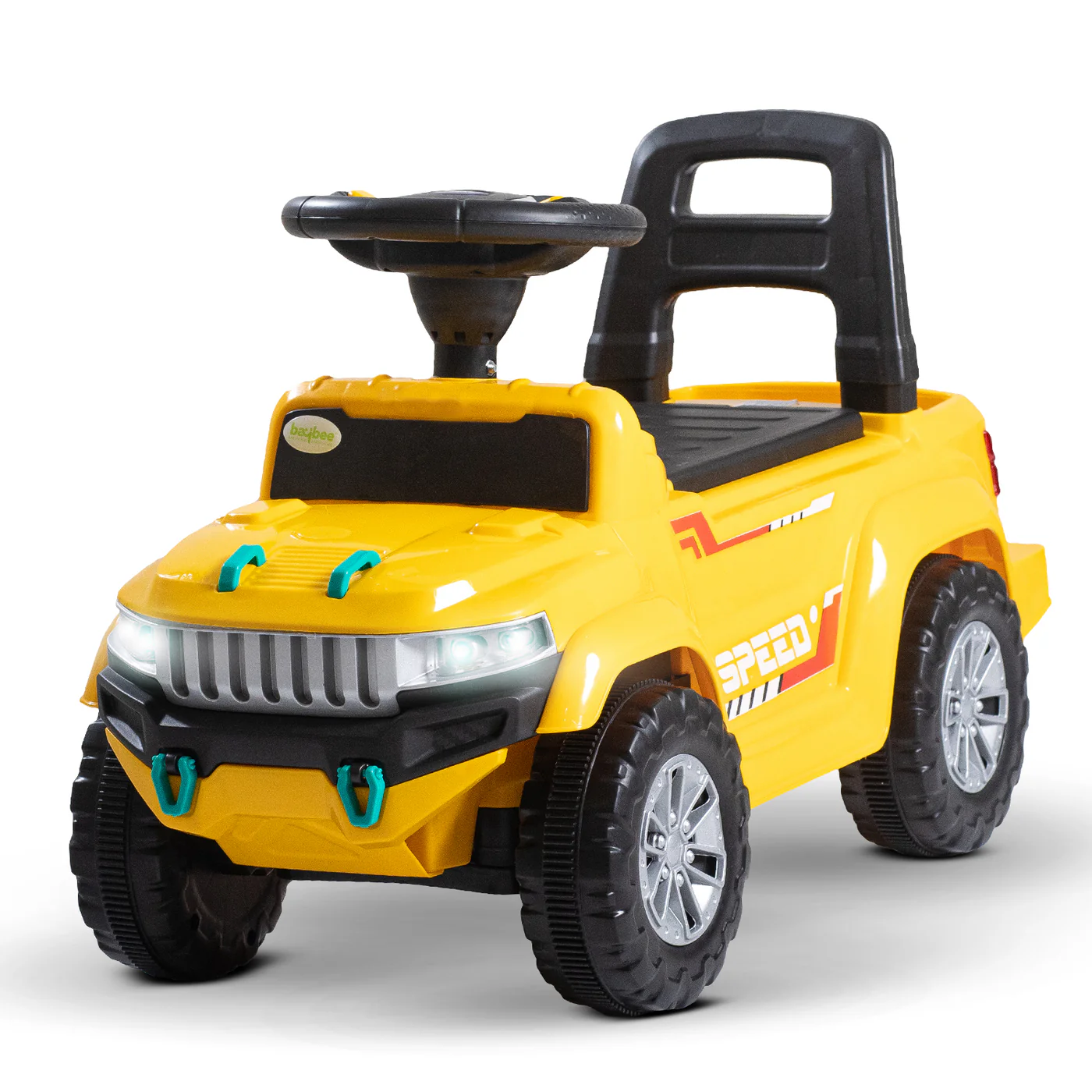 Baybee Push Ride on Baby Jeep for Kids Toys with LED Light & Storage Bin- Yellow