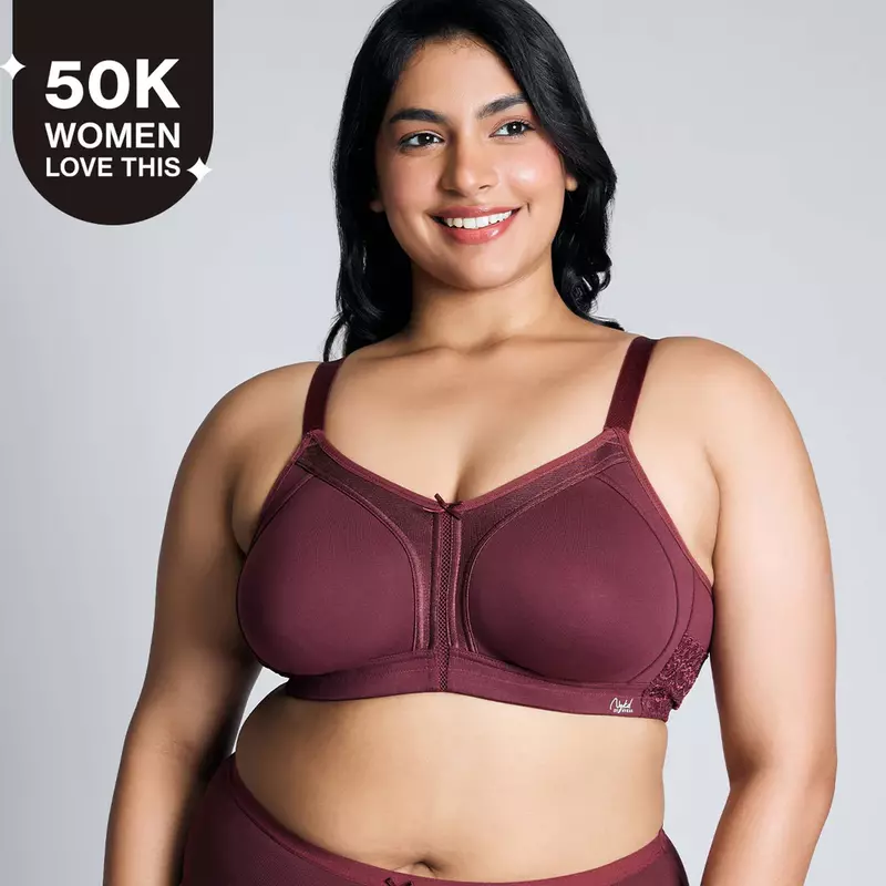 Nykd By Nykaa Everyday Cotton M-Frame Bounce Control Non-Padded Non-Wired Bra  NYB101B