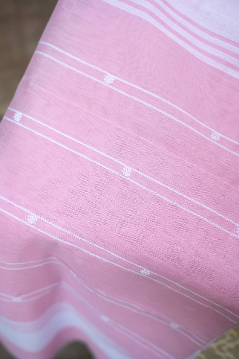 Chanderi Cotton Saree - Pastel Pink Chanderi Cotton Saree - Pastel Pink