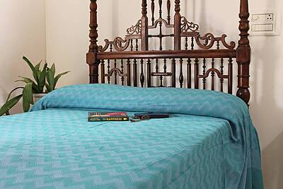 Chevron in Blue Bed Cover