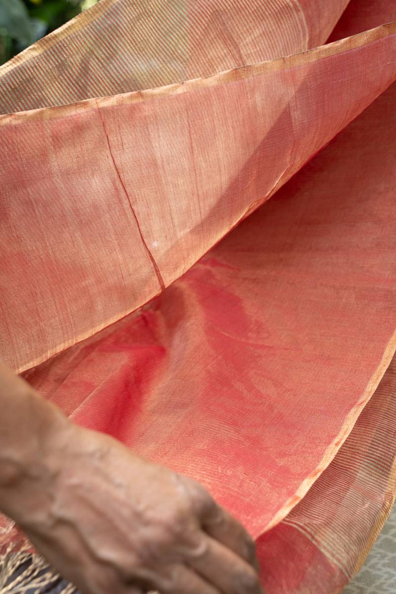 Maheshwari Saree - Tomato Red Maheshwari Saree - Tomato Red
