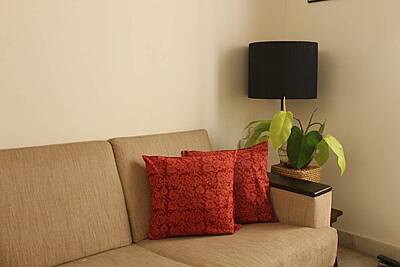 Brick Red Floral Cushion Cover Brick Red Floral Cushion Cover