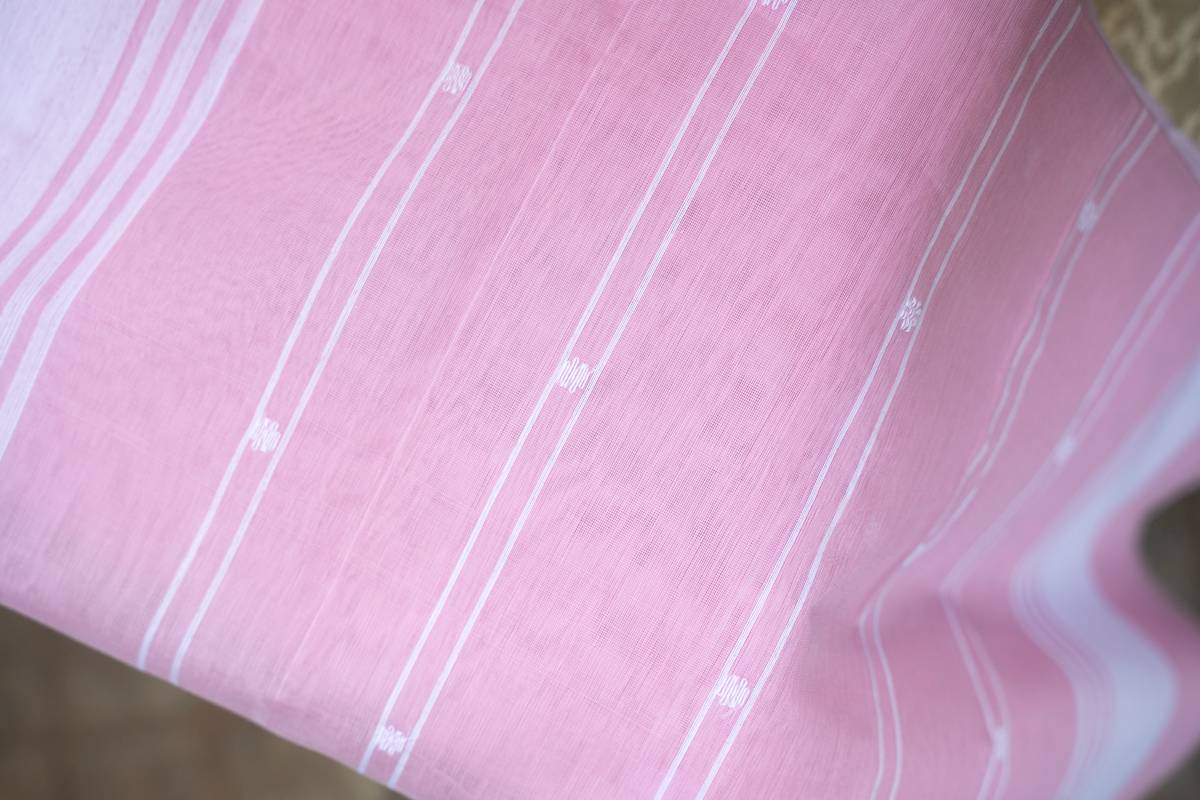Chanderi Cotton Saree - Pastel Pink
