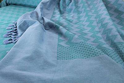 Chevron in Blue Bed Cover Chevron in Blue Bed Cover