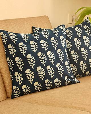 Floral Indigo Cushion Cover Floral Indigo Cushion Cover