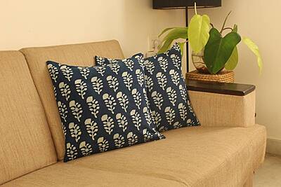 Floral Indigo Cushion Cover Floral Indigo Cushion Cover