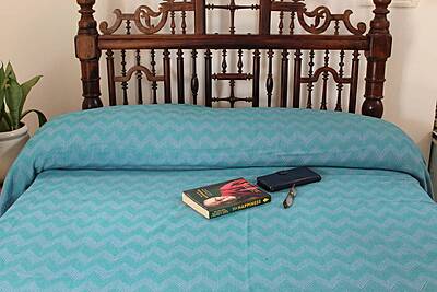 Chevron in Blue Bed Cover Chevron in Blue Bed Cover