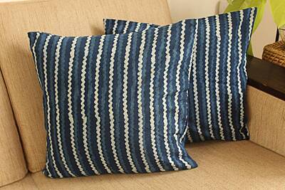 Stripes In Indigo Cushion Cover