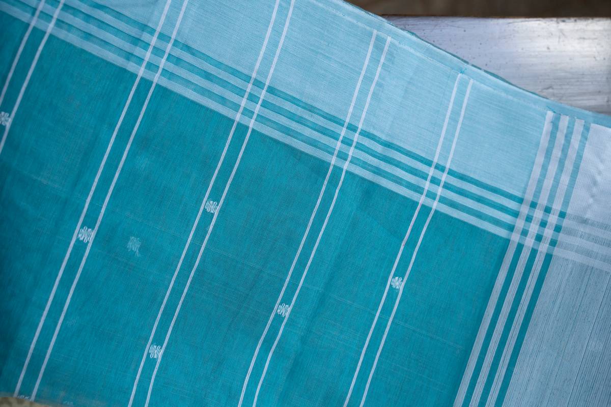 Chanderi Cotton Saree - Sky Blue