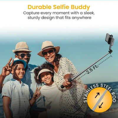 Portronics Lumistick Mini Extendable Multifunctional 3-in-1 Selfie Sticks with Wireless Detachable Bluetooth Remote & Tripod Stand,Portable Lightweight Selfie Stick for iPhone & Android Mobiles(Black) Portronics Lumistick Mini Extendable Multifunctional 3-in-1 Selfie Sticks with Wireless Detachable Bluetooth Remote & Tripod Stand,Portable Lightweight Selfie Stick for iPhone & Android Mobiles(Black)