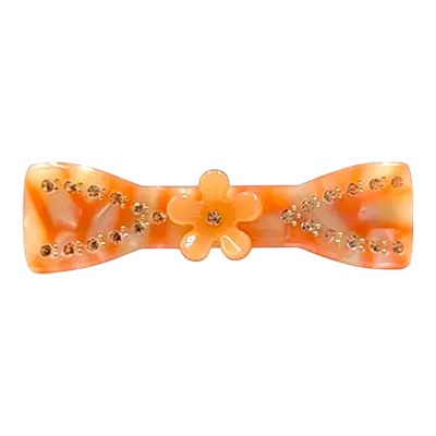 Acetate Hair Barrette with Floral Accent