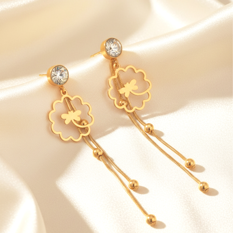 KAYYA21 Elegant Gold-Plated Stainless Steel Earring Combo for Women & Girls