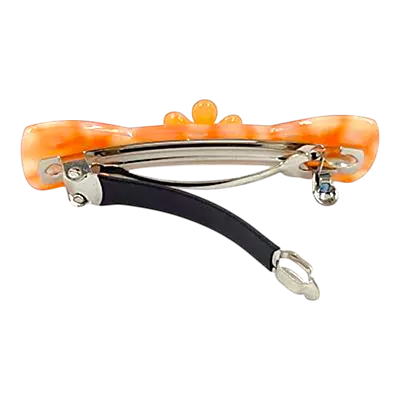 Acetate Hair Barrette with Floral Accent