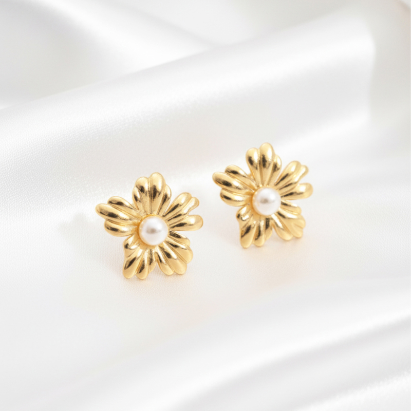 KAYYA21 Elegant Gold-Plated Stainless Steel Earring Combo