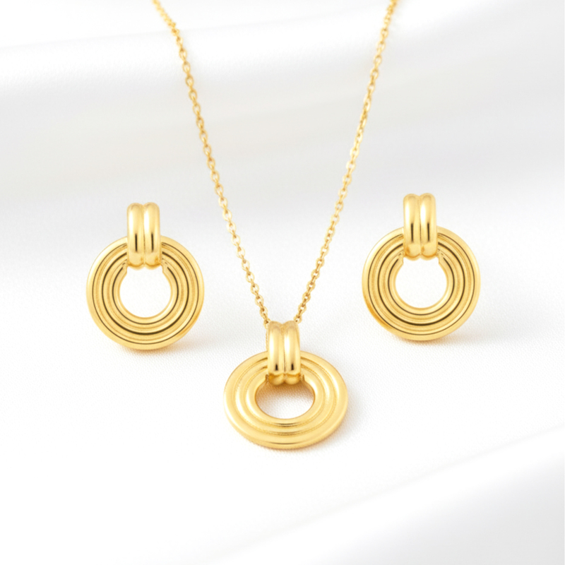 KAYYA21 Elegant Gold-Plated Stainless Steel Jewelry Combo