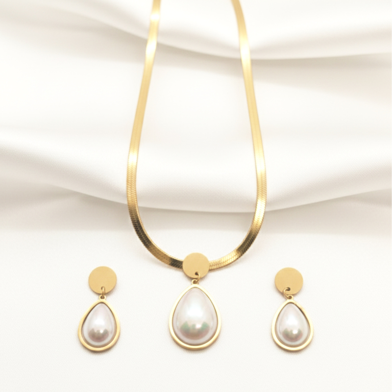 KAYYA21 Elegant Gold-Plated Jewelry Set for Women – Stainless Steel Gold Finish