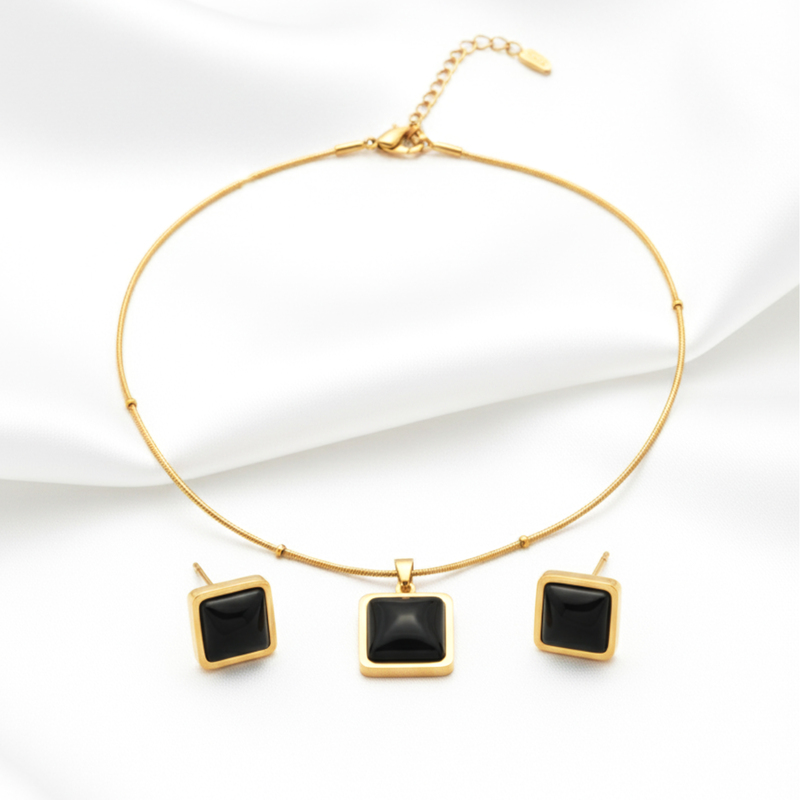 KAYYA21 Elegant Gold-Plated Jewelry Combo Set – Stainless Steel