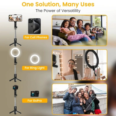 Portronics Lumistick Mini Extendable Multifunctional 3-in-1 Selfie Sticks with Wireless Detachable Bluetooth Remote & Tripod Stand,Portable Lightweight Selfie Stick for iPhone & Android Mobiles(Black) Portronics Lumistick Mini Extendable Multifunctional 3-in-1 Selfie Sticks with Wireless Detachable Bluetooth Remote & Tripod Stand,Portable Lightweight Selfie Stick for iPhone & Android Mobiles(Black)