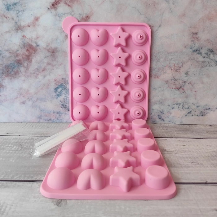 2 Set Star and Heart Lollipop Mould 2 Set Star and Heart Lollipop Mould