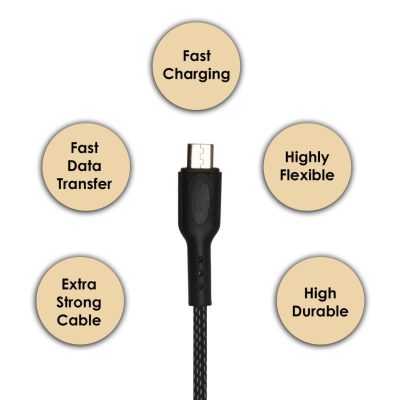 Champion USB 3Amp Data Sync & Charging Cable Braided 1M for all Android & Micro USB Devices (Black) Champion USB 3Amp Data Sync & Charging Cable Braided 1M for all Android & Micro USB Devices (Black)