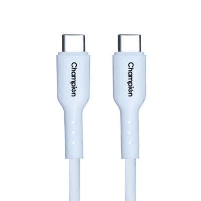 Champion SuperVOOC Type-C to C 65W Data Sync & Charging Cable PVC for all Apple & Type-C Port Devices (White) Champion SuperVOOC Type-C to C 65W Data Sync & Charging Cable PVC for all Apple & Type-C Port Devices (White)