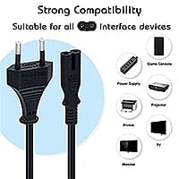 Champion Power Cord Cable Wire 2-pin Universal for 5 Feet LED TV, Printer, Play Station, Laptop PC Notebook Computer, Tape Recorder, Camera (Black) Champion Power Cord Cable Wire 2-pin Universal for 5 Feet LED TV, Printer, Play Station, Laptop PC Notebook Computer, Tape Recorder, Camera (Black)