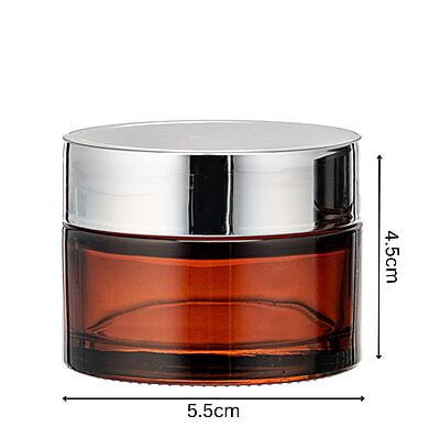 50ml Amber NEW Glass Jar + SILVER Cap + White Seal 50ml Amber NEW Glass Jar + SILVER Cap + White Seal