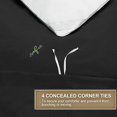 Duvet / Comforter Cover Microfiber 300 TC Plain Ultra soft - Black