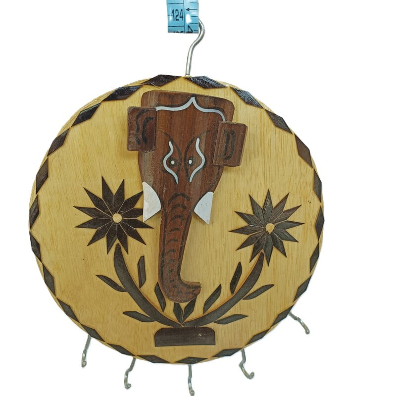 Handmade Round Shaped Lord Ganesh Key Hanger made of bamboo || home and office Handmade Round Shaped Lord Ganesh Key Hanger made of bamboo || home and office