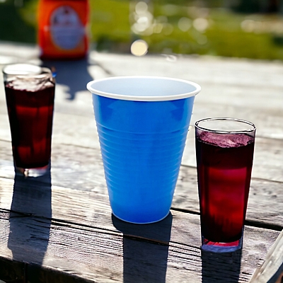 The Magic Balloons Blue Pong Glasses - 50 Pcs Eco-Friendly Reusable Glasses for Multipurpose Party Use | 450ml Pong Glasses for Diwali, Holi, New Year, Bachelor, Halloween & Adults Parties (Blue)