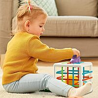 Shape Sorter Interactive Toy, Montessori Toys 6 in 1 Baby Sensory Toys for Kids Educational Learning