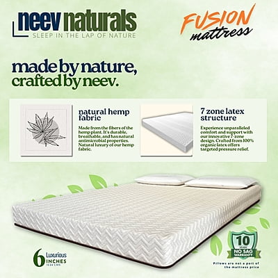 Neev Naturals 6 Inches 7 Zone Latex Fusion Mattress