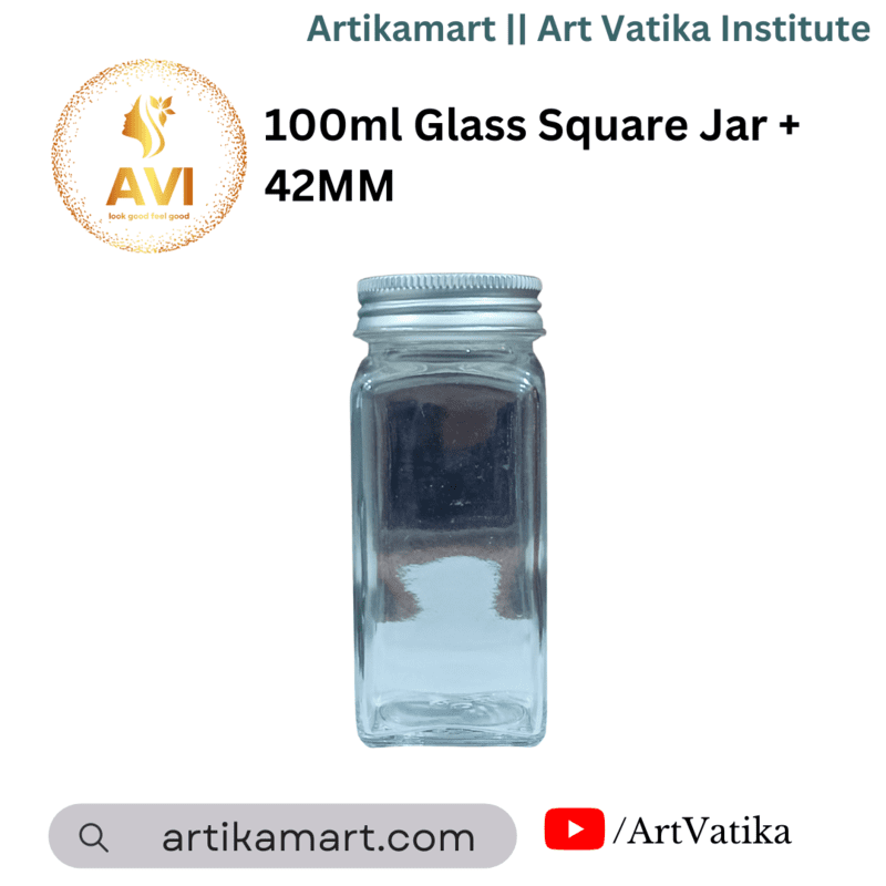 100ml Glass Square Jar + 42MM Aluminium Cap 100ml Glass Square Jar + 42MM Aluminium Cap
