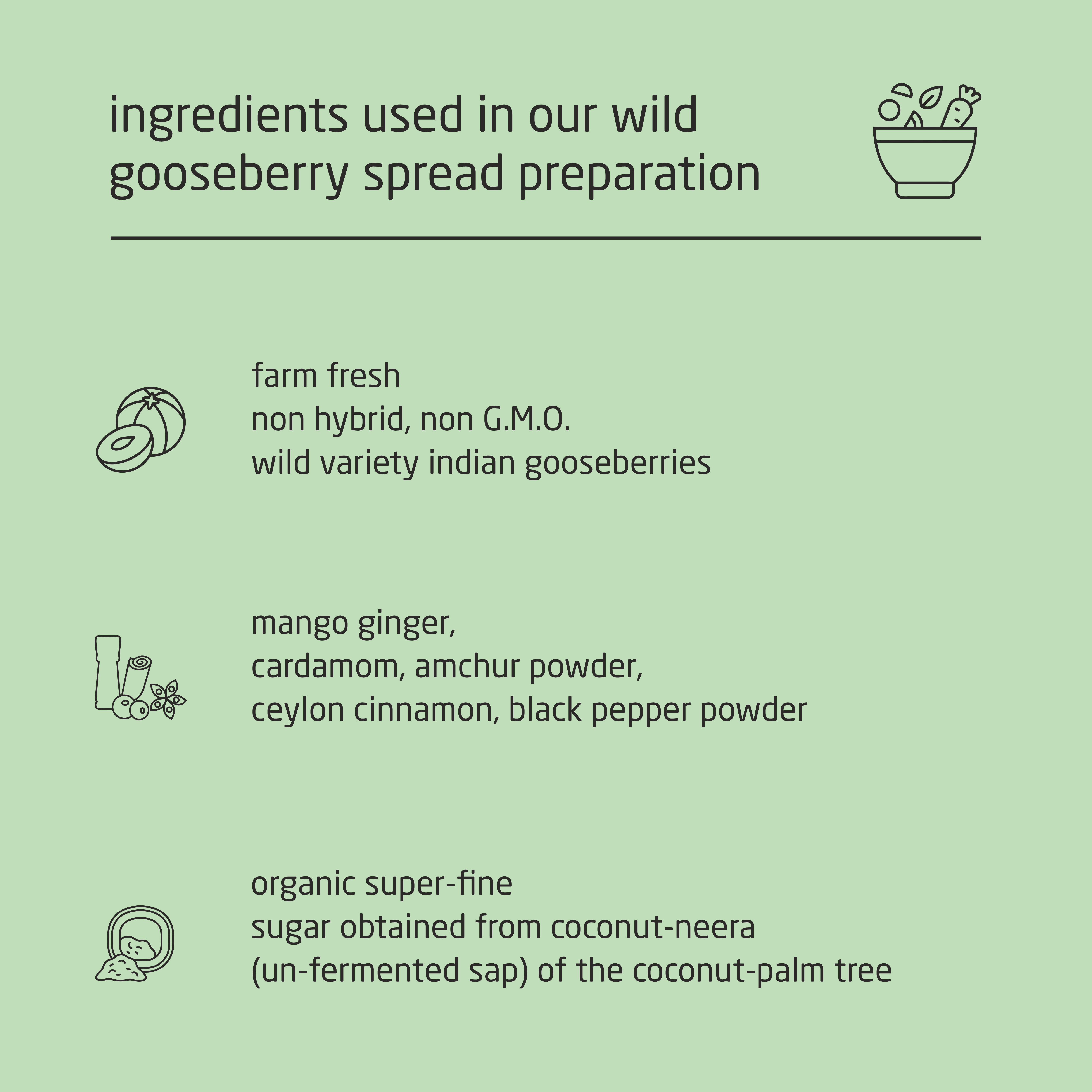 Premium Wild Indian Gooseberry Spread with Coconut Neera Sugar - 150g Premium Wild Indian Gooseberry Spread with Coconut Neera Sugar - 150g