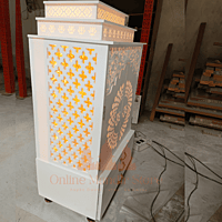 Om Aura Corian Mandir with Folding Doors Om Aura Corian Mandir with Folding Doors