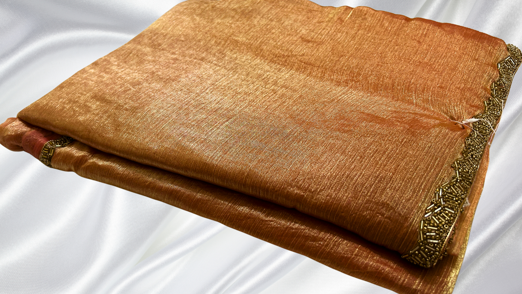 Space Silk Designer Saree - Golden Peach